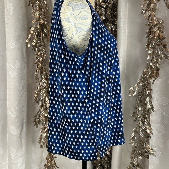 Chico's TOUCH of COOL POLKA DOT TANK Size 3 XL Navy White‎ Tank Top Wrinkle Free - Picture 3 of 8